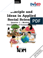 Disciple and Ideas in Applied Social Sciences: Quarter 1 - Module 7: Disciplines of Communication