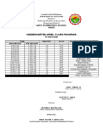 Kindergarten Class Program 2022-2023