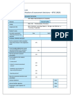 Internal Verification of Assessment Decisions - BTEC (RQF) : Higher Nationals