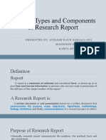 Purpose, Types and Components of Research Report