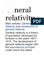 General Relativity: Main Articles: and