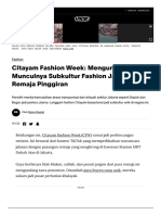 Citayam Fashion Week Mengurai Munculnya Subkultur