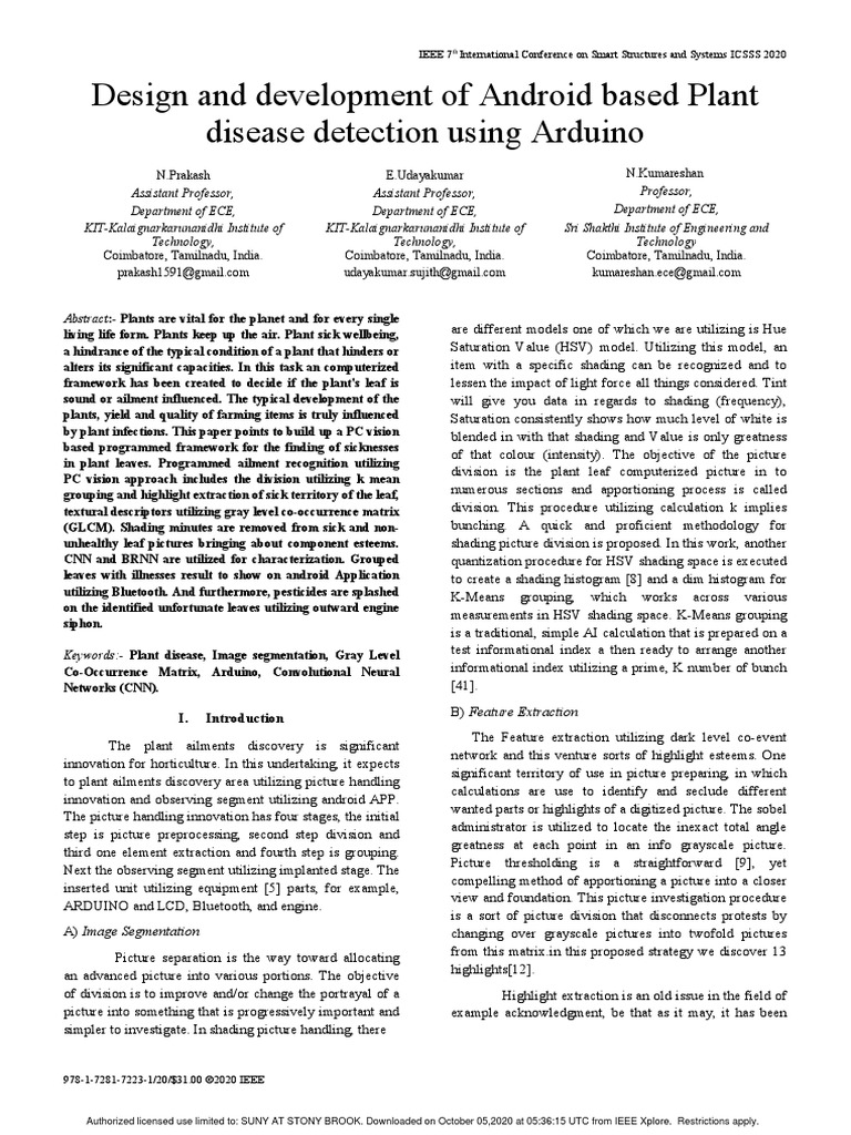 Design and Development of Android Based Plant Disease Detection Using ...