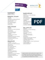 Master List: Seventh & Eighth Grade Pre-Kindergarten