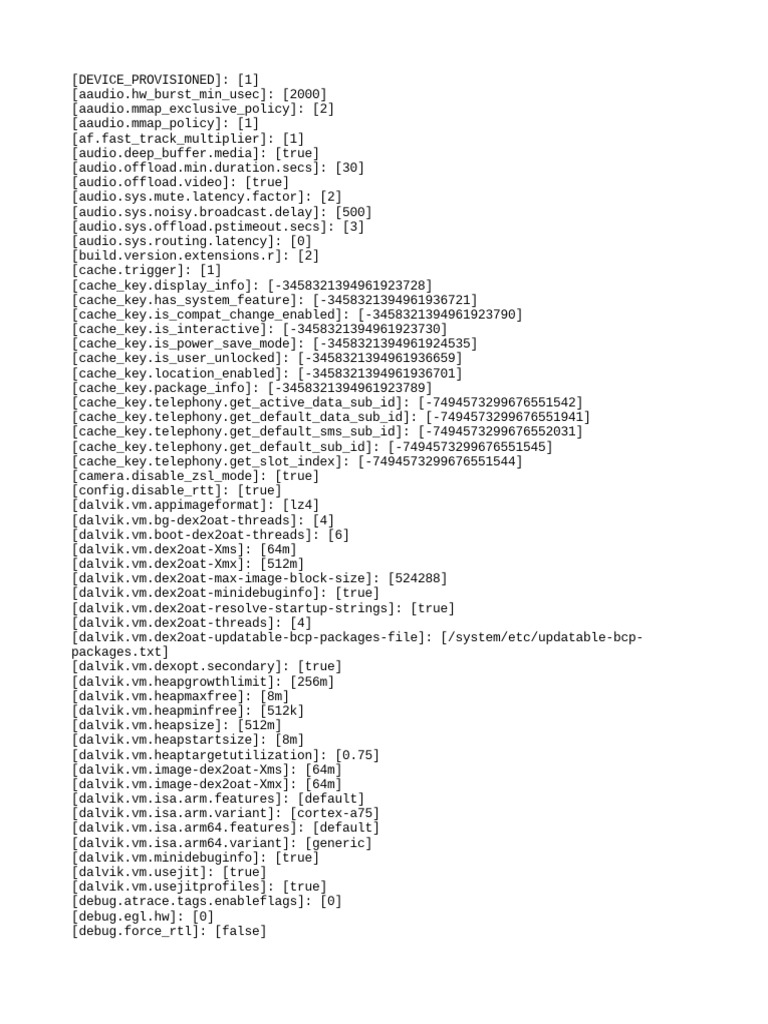 Android System Configuration Data | PDF | Computing | Computer Engineering
