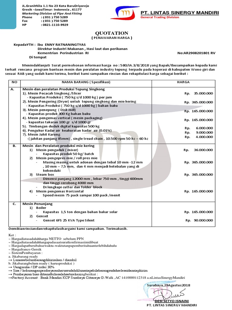 Penawaran Pengadaan Barang | PDF
