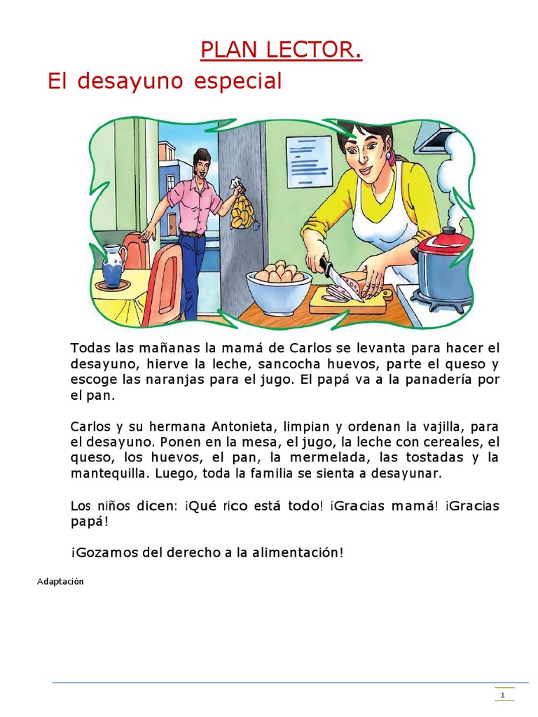 Plan Lector - Alimentos. | PDF | Panes | Cocinando