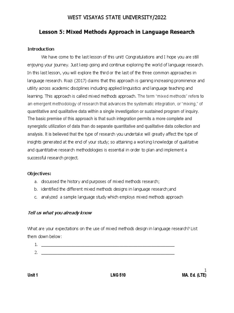 5 Mixed Methods Approach | PDF | Survey Methodology | Quantitative Research