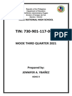 Mooe Third Quarter 2021: Rizal National High School