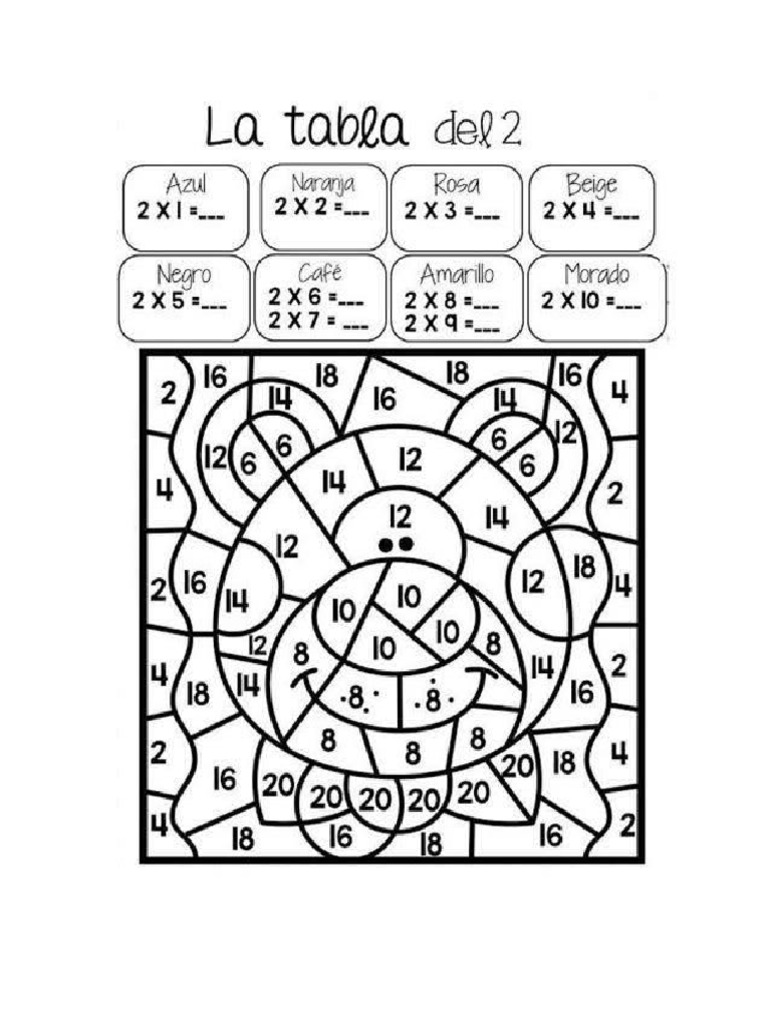 Ejercicio de Tabla Del 2 | PDF