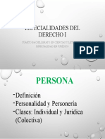 ESPECIALIDADES DEL DERECHO I, Dercho Civil