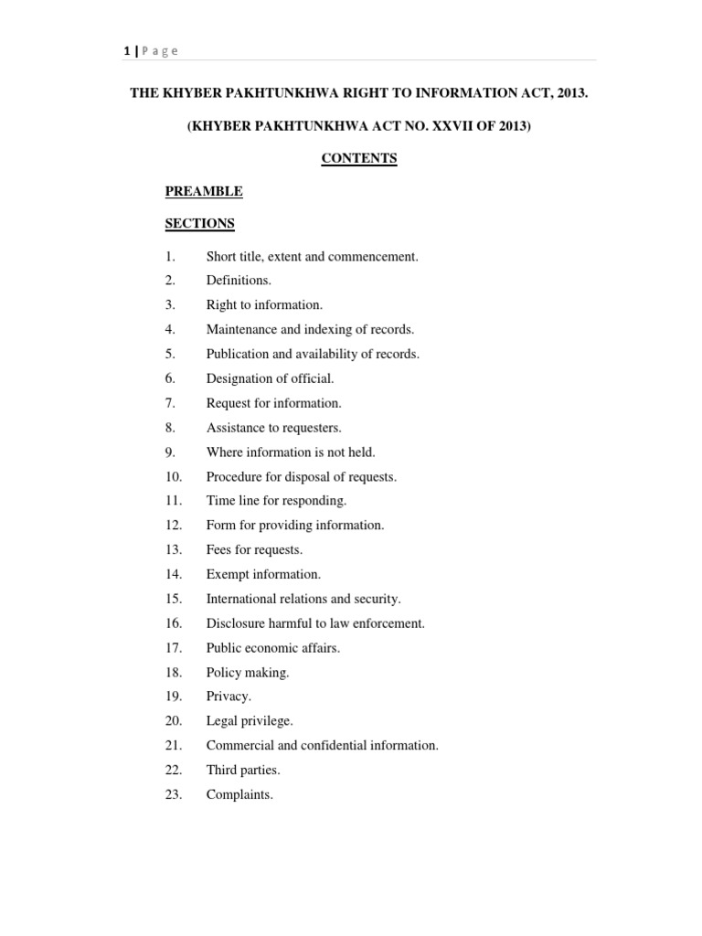 Right To Information Act Pdf