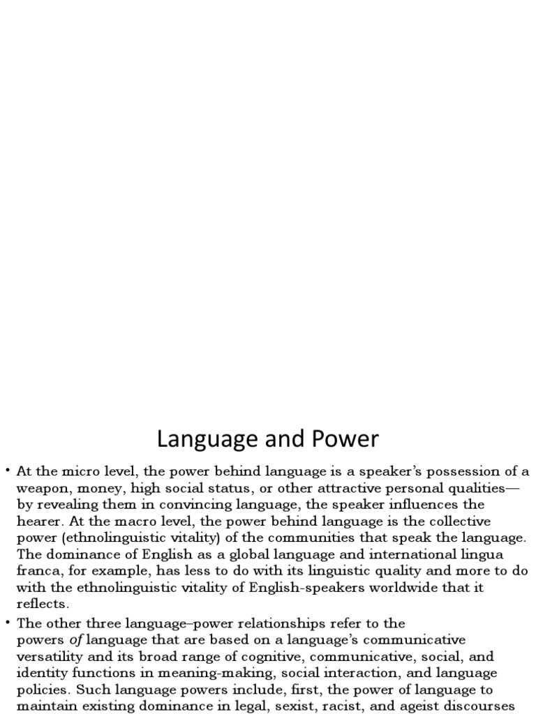 Language Power and Standardization | PDF | English Language | Accent ...