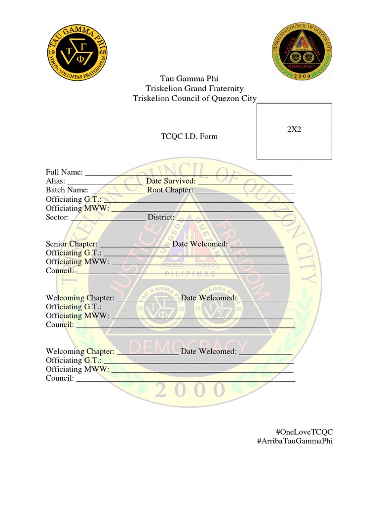 Tau Gamma Phi Triskelion Grand Fraternity Triskelion Council of Quezon ...