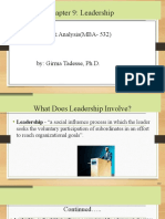Chapter 9: Leadership: OB & Analysis (MBA-532)
