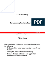 Oracle Quality: Manufacturing Functional Foundation