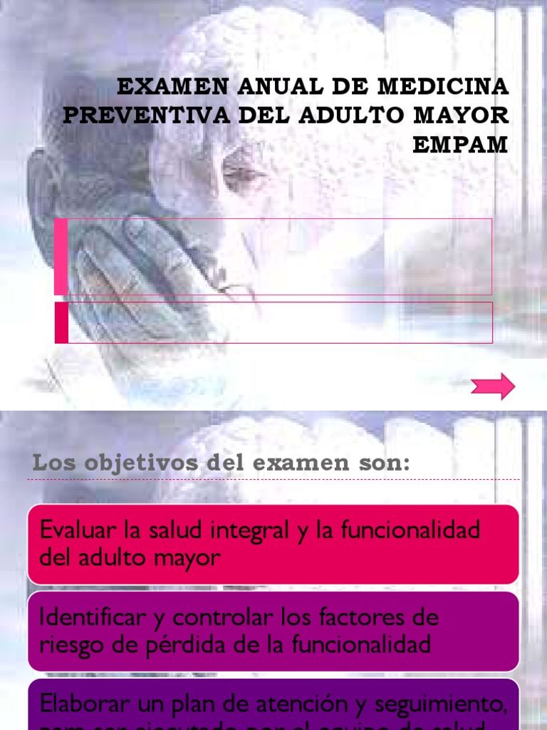 Examen Anual de Medicina Preventiva Del Adulto Mayor Empam | PDF ...