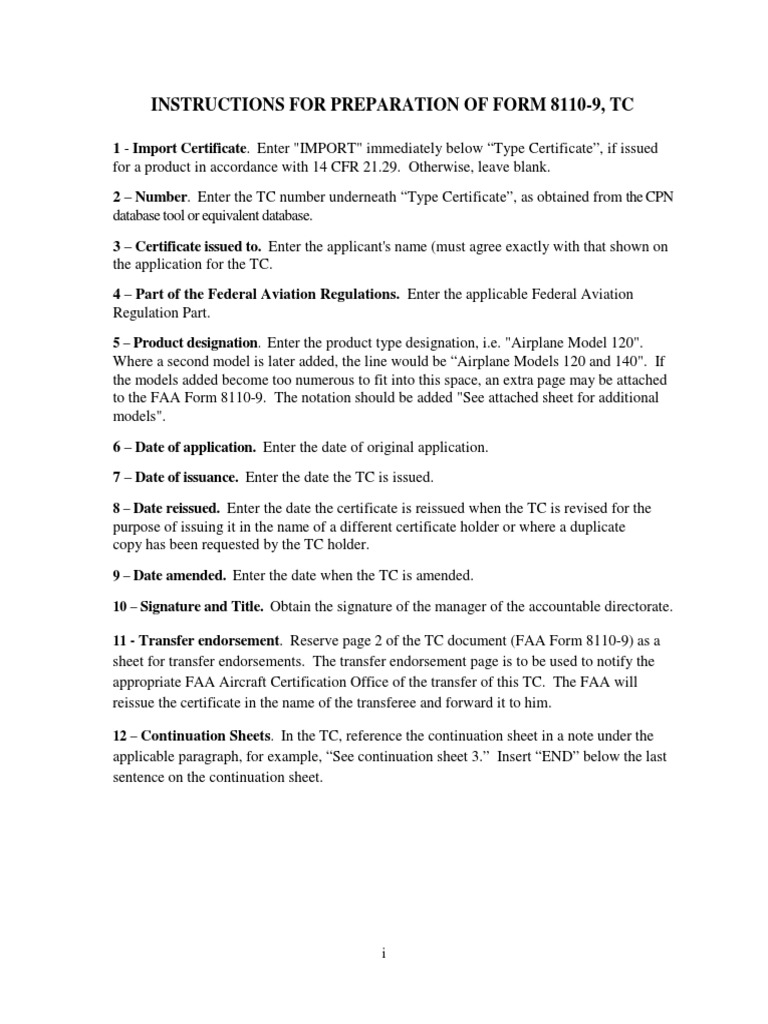 FAA 8110-9 With Instructions | PDF | Federal Aviation Administration ...
