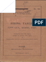 Firing Tables 75mm Gun, Model 1897