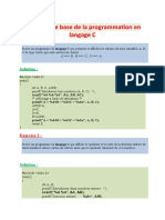 Les Outils de Base de La Programmation en Langage C