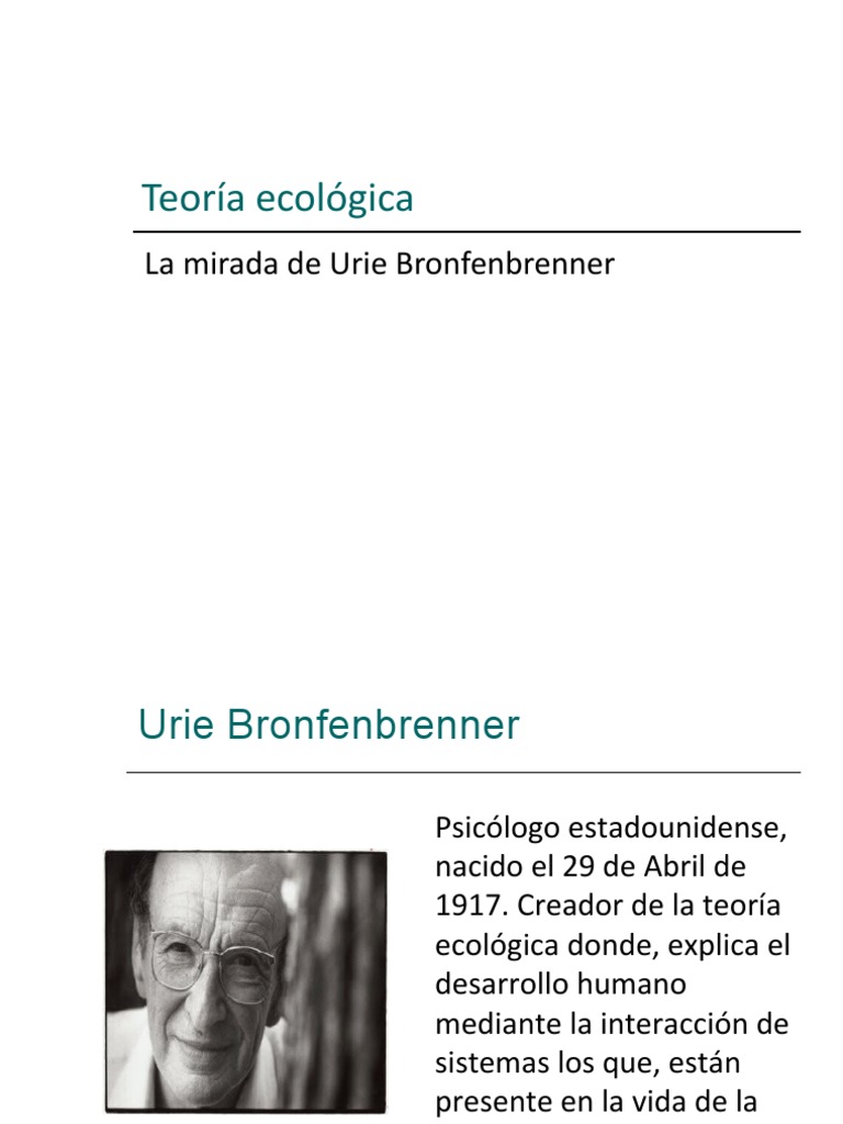 Teoría Ecológica PDF Sicología Ecología