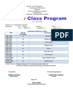 Class Program 2022 - 2023 (Kinder)