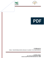 Unidad 3: Tema 1: Transformaciones Lineales. Valores Y Vectores Propios