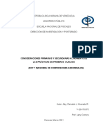 Trabajo Consideraciones Primarias y Secundarias Al Momento de Las Prácticas de Primeros Auxilios