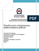 Planificación y Reglamento QUIM200 202220