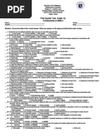 First Quarter Test Grade 12: Fundamental of ABM-2