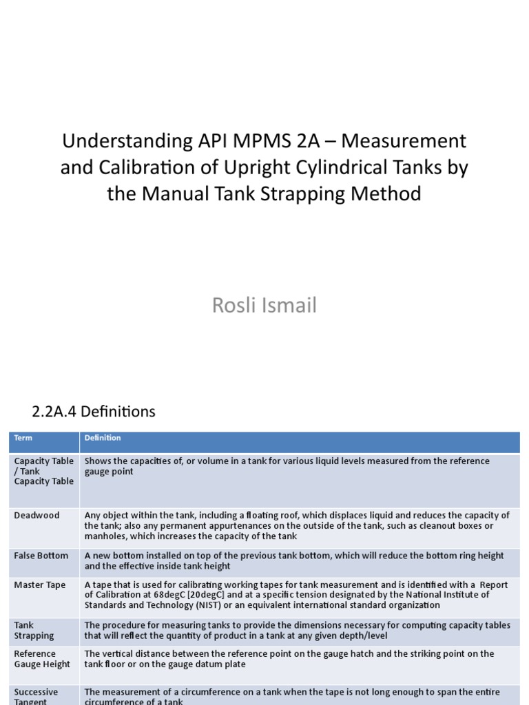 Understanding API MPMS 2A Measurement and Calibration of Upright