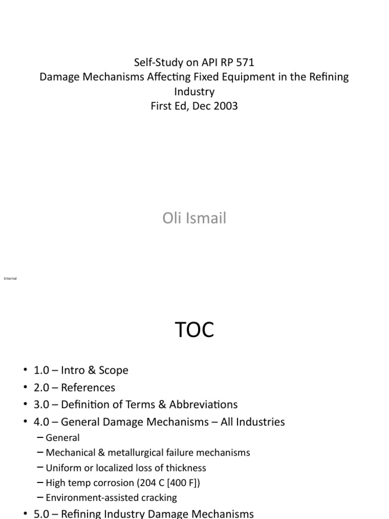 API RP 571 Damage Mechanisms Overview | PDF | Stainless Steel | Steel