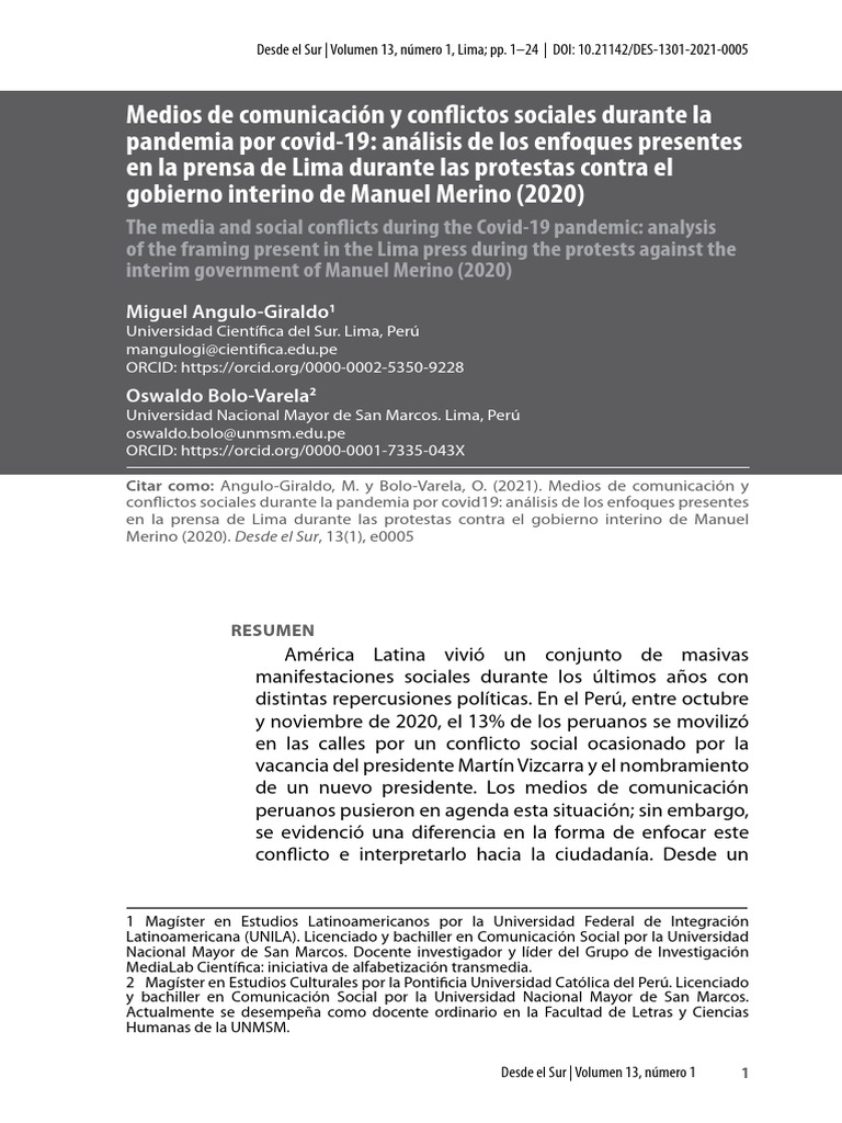 Angulo. Medios de Comunicacion y Conflictos Sociales | PDF | Conflicto ...