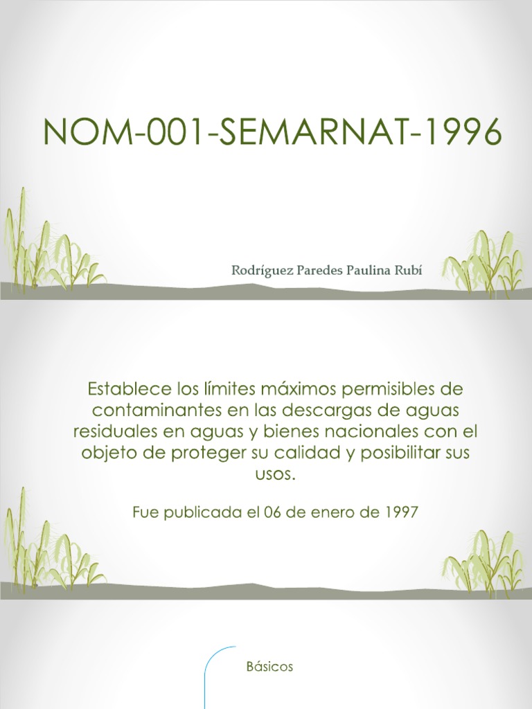 Nom 001 semarnat 1996 pdf