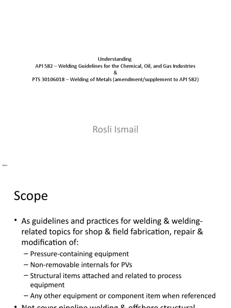 API 582 Welding Guidelines Overview | PDF | Construction | Welding