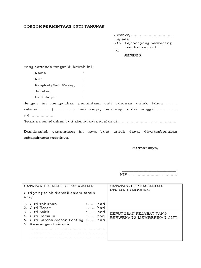 Form Form Cuti | PDF