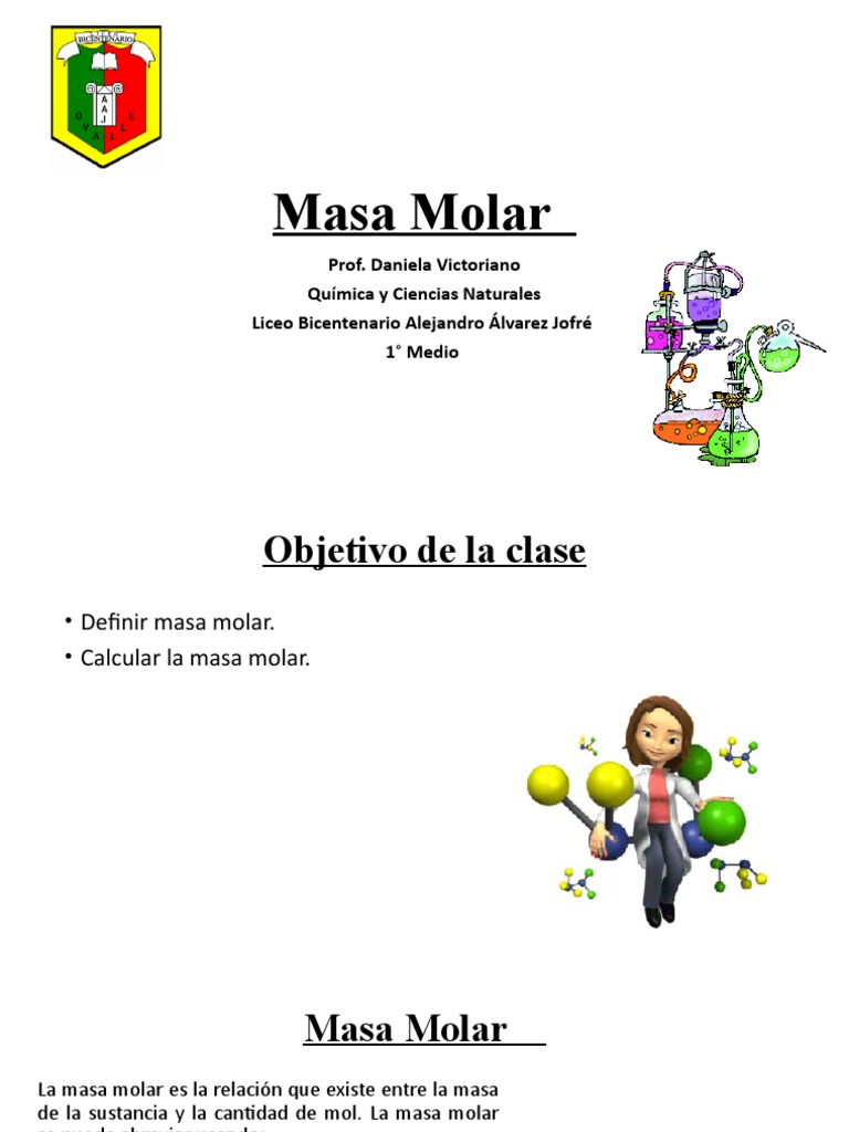 Masa Molar PDF Mole Unidad Mol culas