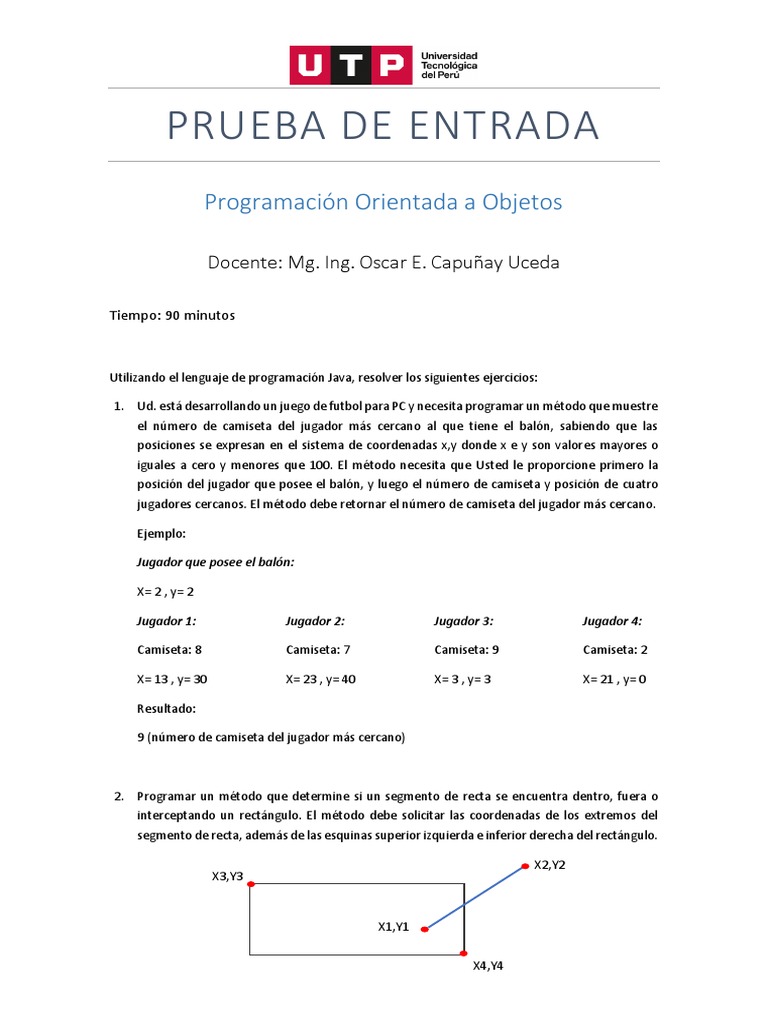 Ejercicios de POO en Java: Juego y Geometría | PDF | Métodos y ...
