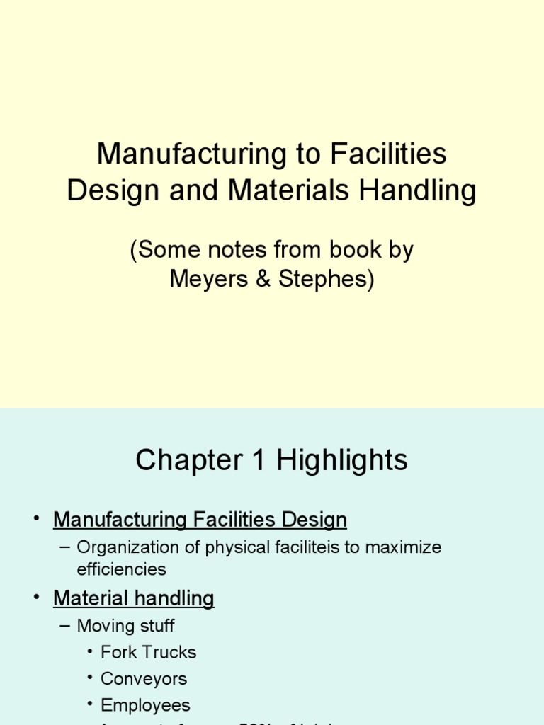 Manufacturing Facility Design Guide | PDF