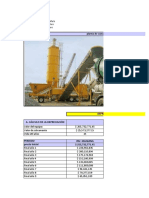 TARIFA HORARIA PLANTA DE CONCRETO - Parcial 2 Equipos