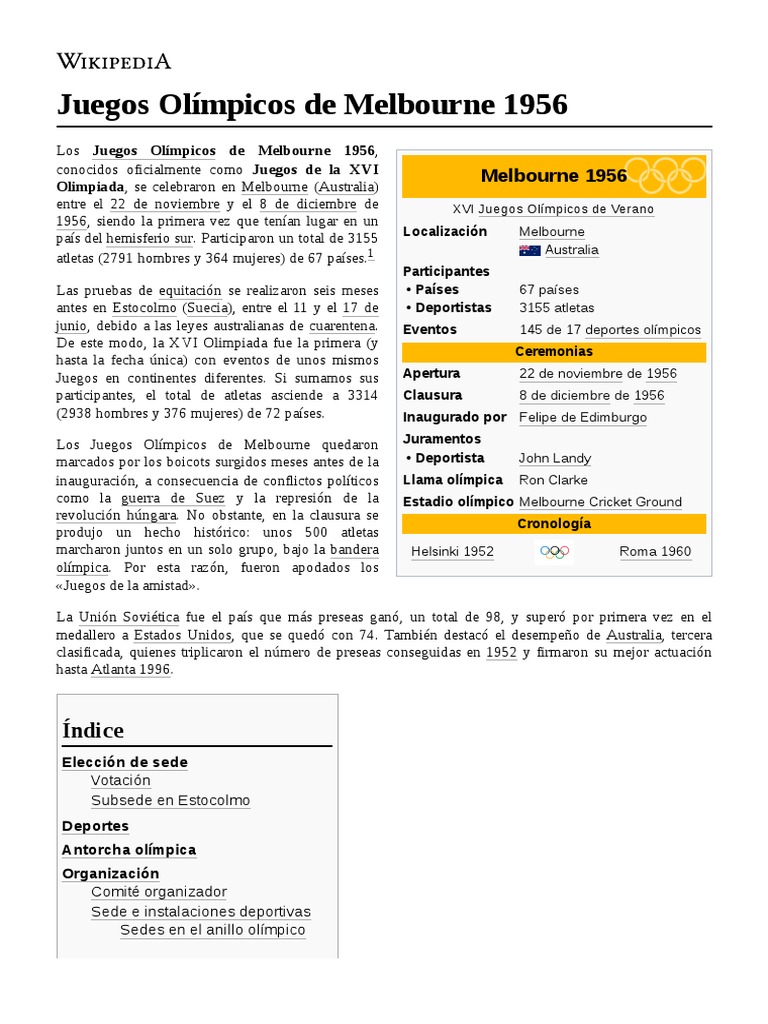 Juegos_Olímpicos_de_Melbourne_1956 PDF Deportes atléticos Juegos