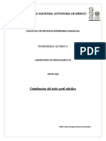 Cristalizaciòn Del Àcido Acetil Salicilico Obtenido de Cafiaspirina