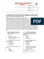 Lea Cuidadosamente Cada Una de Las Preguntas Antes de Contestar