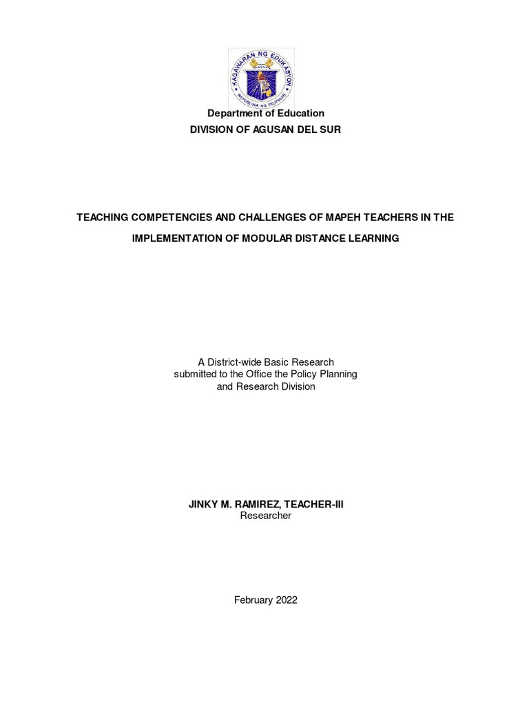 MAPEH Teachers' Challenges in Distance Learning | PDF | Teaching Method ...