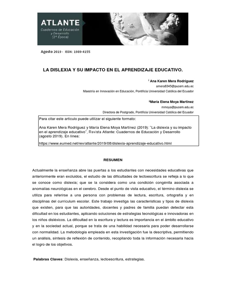 Impacto de la Dislexia en el Aprendizaje | PDF | Aprendizaje | Método ...
