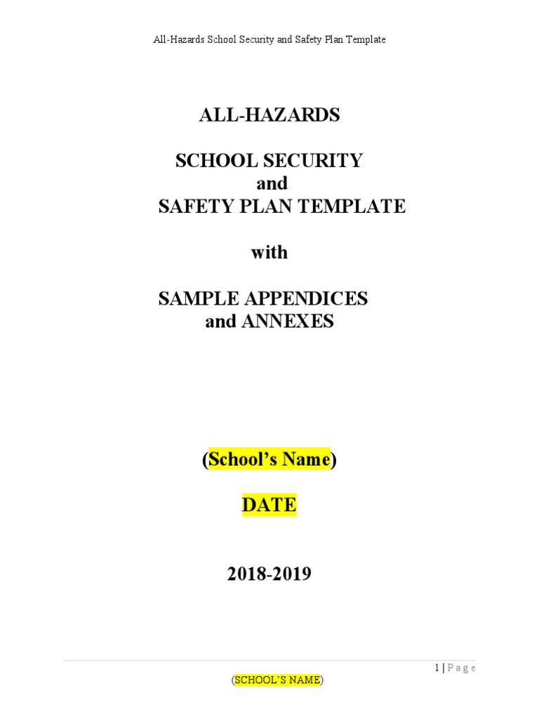 School Security and Safety Plan 20182019 PDF Incident Command