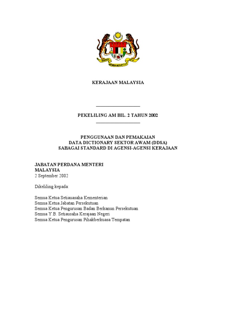 Pekeliling Am Bil 2 Tahun 2002 | PDF
