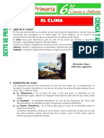 El Clima para Sexto de Primaria