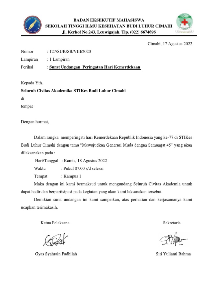 Surat Undangan MAHASISWA-1 | PDF