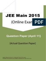 JEE Main 2015: (NL O Ine Exam)